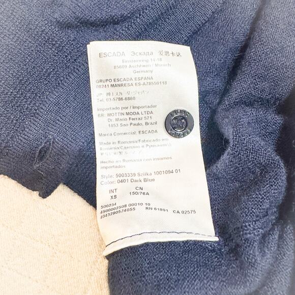 Escada Sport Navy Blue Button Down Cardigan Sweater Size XS - Picture 4 of 7